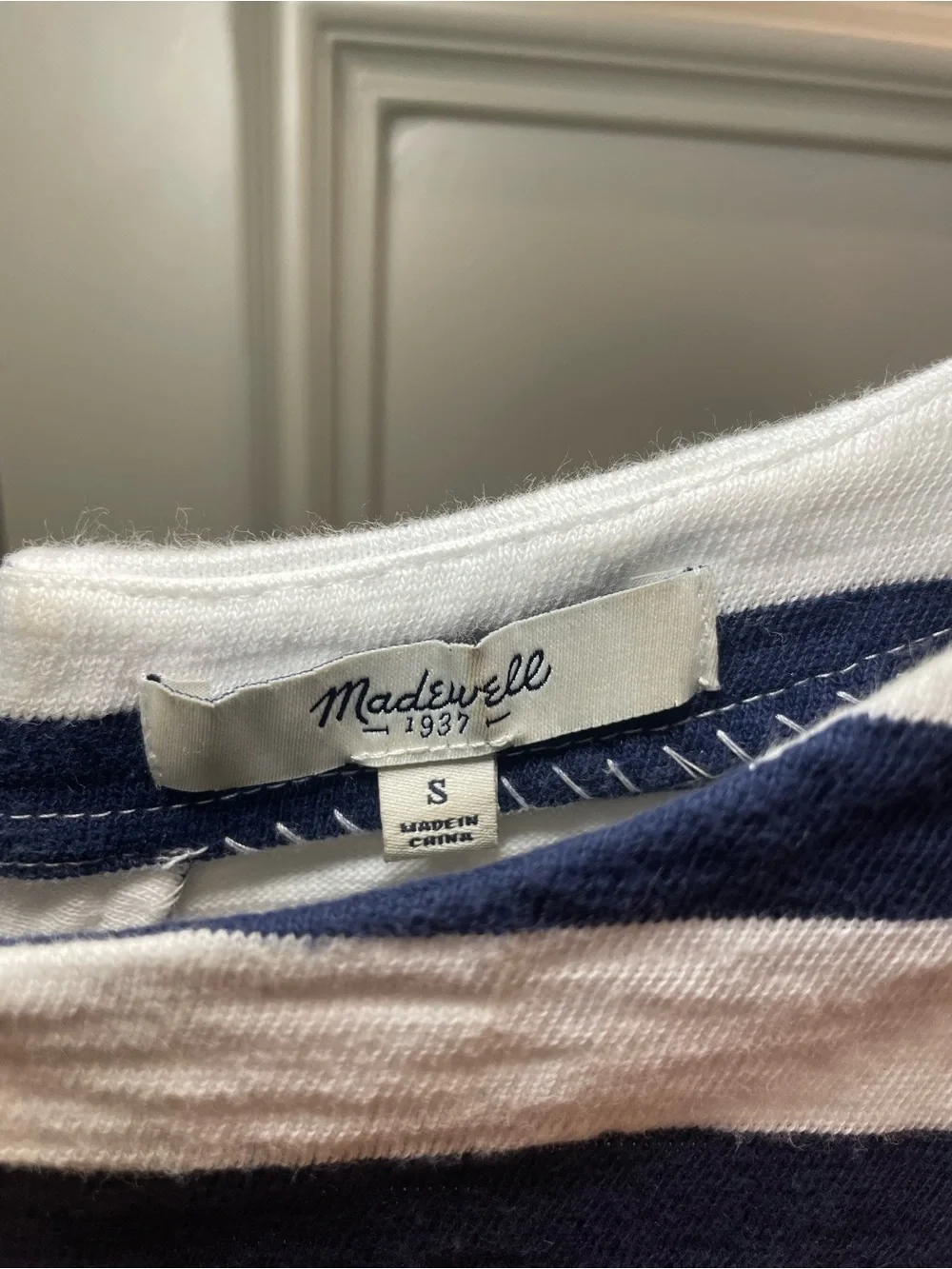 Madewell Blue White Striped Nautical Dress Tunic Cover Up Deep Pockets Travel - Picture 3 of 8